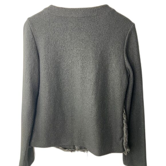 NEW C. Wonder Women’s Faux Fur Wool Cardigan jacket sz M Cottagecore Academia - Picture 2 of 8